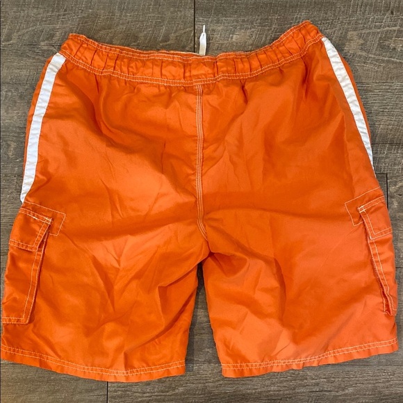 Bright Orange Cargo Shorts with White Accents - Picture 7 of 8